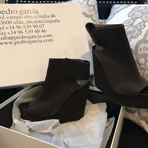 Pedro Garcia Wedge peep toe booties